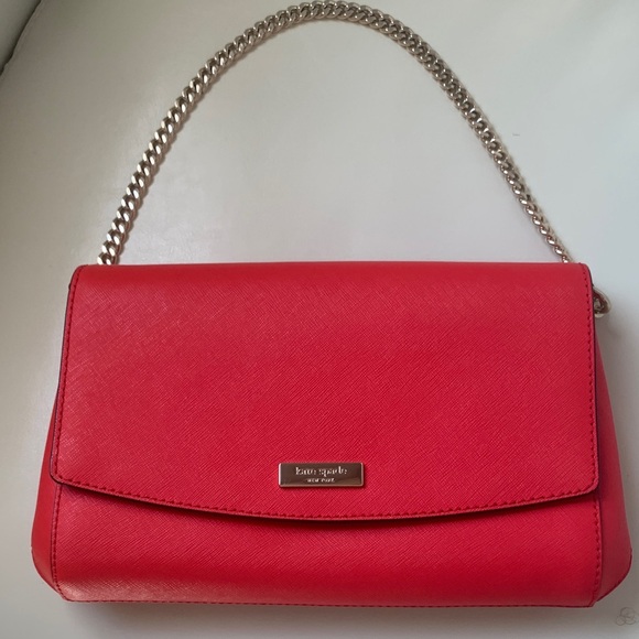 Kate Spade Vibrant Red Chain Shoulder Bag - Picture 1 of 5